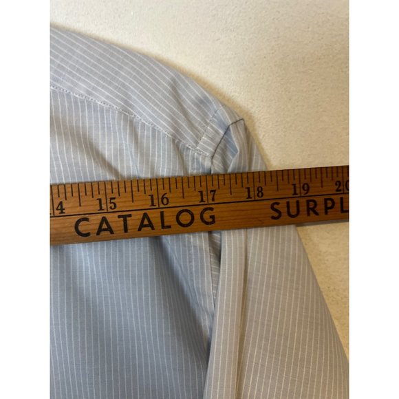 VINTAGE Ketch Dress Shirt Light Gray Pin Strip Single Stitch Button Down 16.5 - Picture 2 of 9